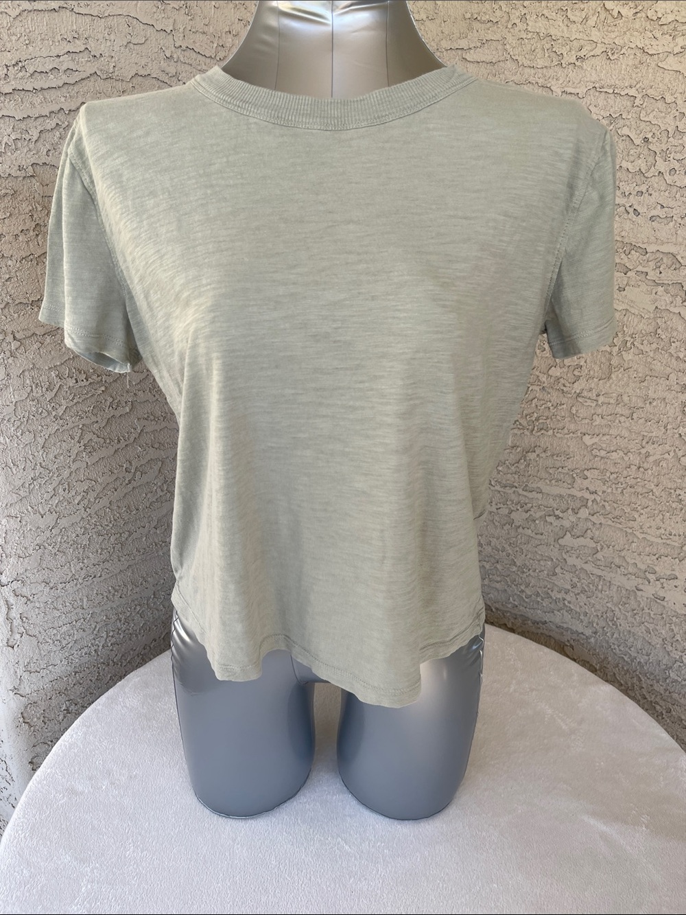 Loft Light Sage Crewneck Tee - Women 100% cotton